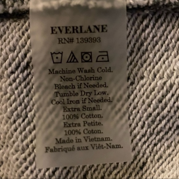 EVERLANE heather grey crew neck short sleeve sweatshirt. Size XS. EUC - Picture 7 of 8